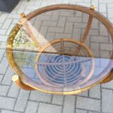 Vintage rattan coffee table 1970