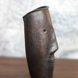 Copper sculpture signed Beaucousin Gérard, face-shaped sculpture, collection.
