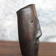 Copper sculpture signed Beaucousin Gérard, face-shaped sculpture, collection.