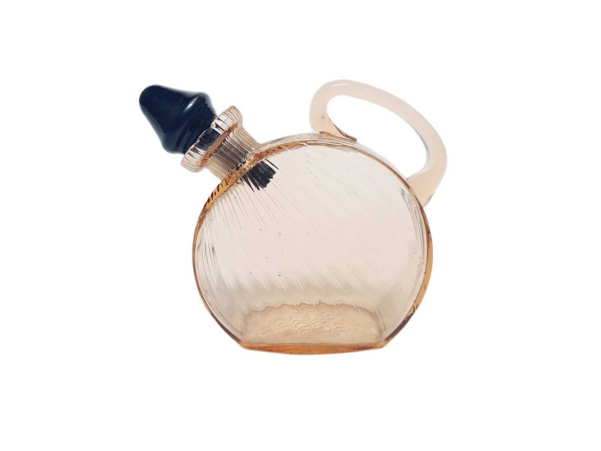 Art Deco carafe from Hortensja Glassworks, Poland, 1930s