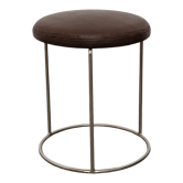 Leather and brushed steel stool from the 60-70s