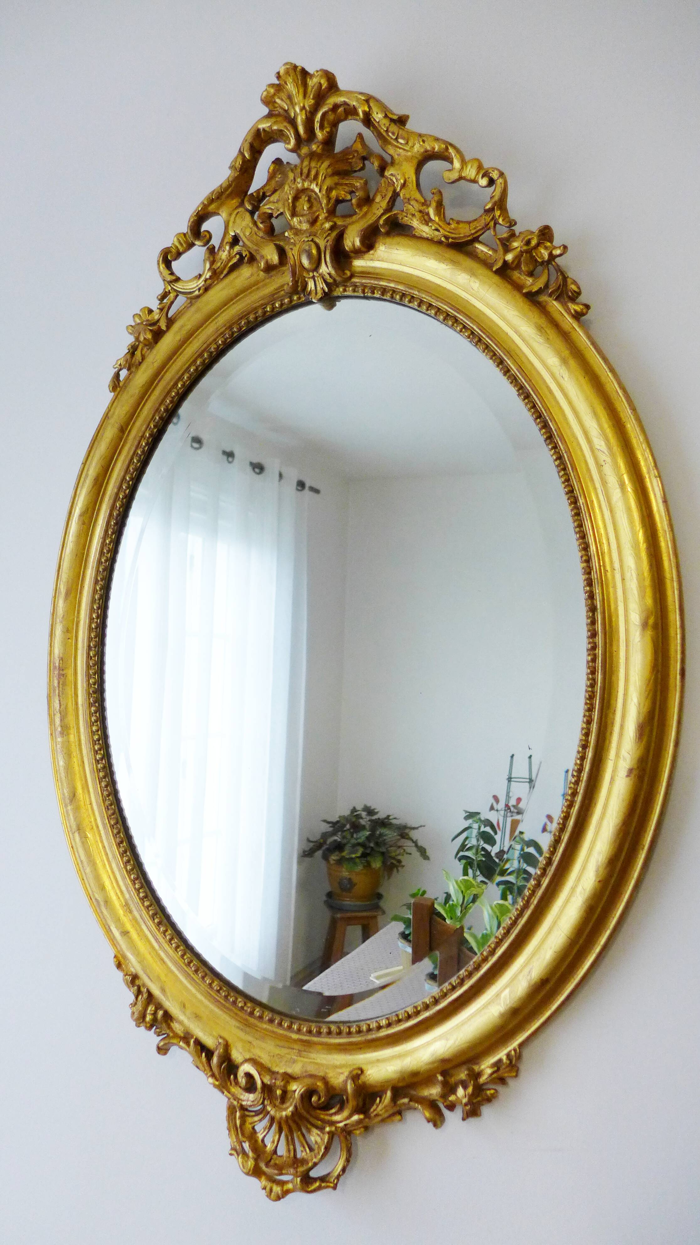 Antique Napoleonic Mirror with Gold Leaf