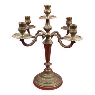 Candelabra, candle holder for 5 candles, 4 branches, Louis XVI style - 35 cm