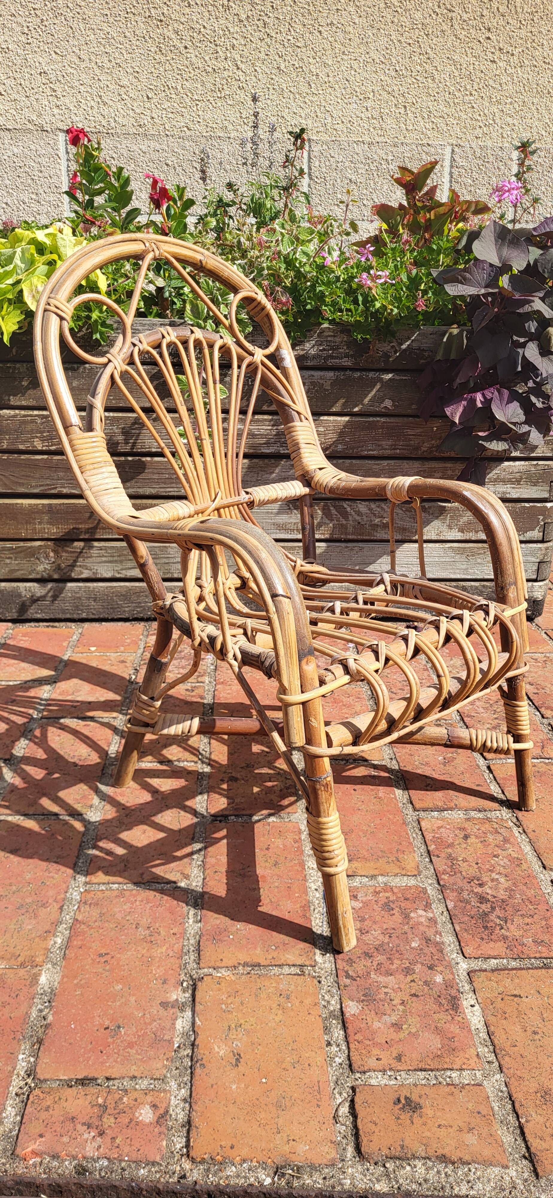 Fauteuil enfant en rotin