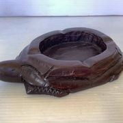 Vide poche cendrier tortue en bois massif