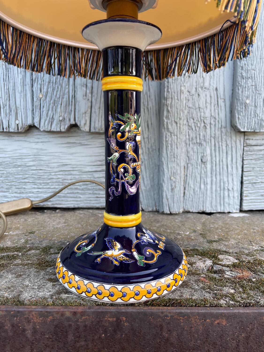 Candle holder lamp from Gien converted into a lamp,
