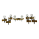 Mid-Century Modern set of eight brass and chrome sconces by Sciolari. Italy 1970s