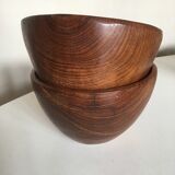 Pair of teak bowls