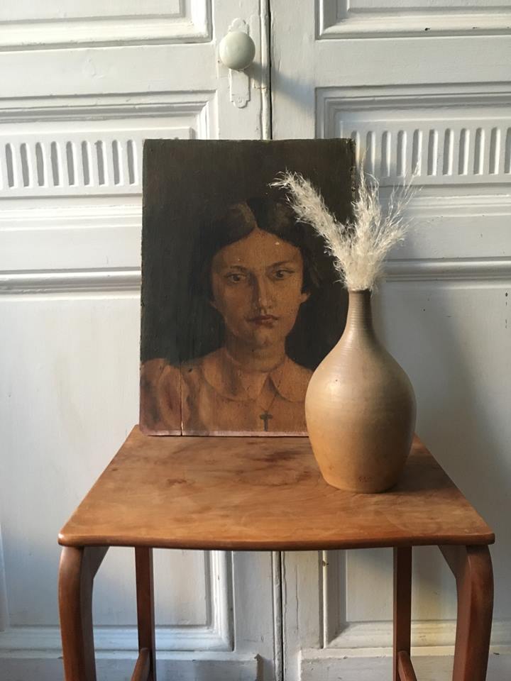 Portrait huile jeune fille