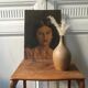 Portrait huile jeune fille