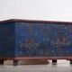 Antique navy blue trunk with floral details (c.1920) #94