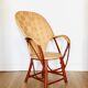 Vintage chestnut armchair and burlap