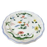 Gien earthenware dessert plate with bird of paradise motif