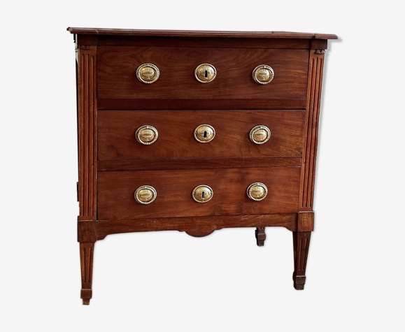 Petite commode Louis XVI en acajou XVIIIe siècle