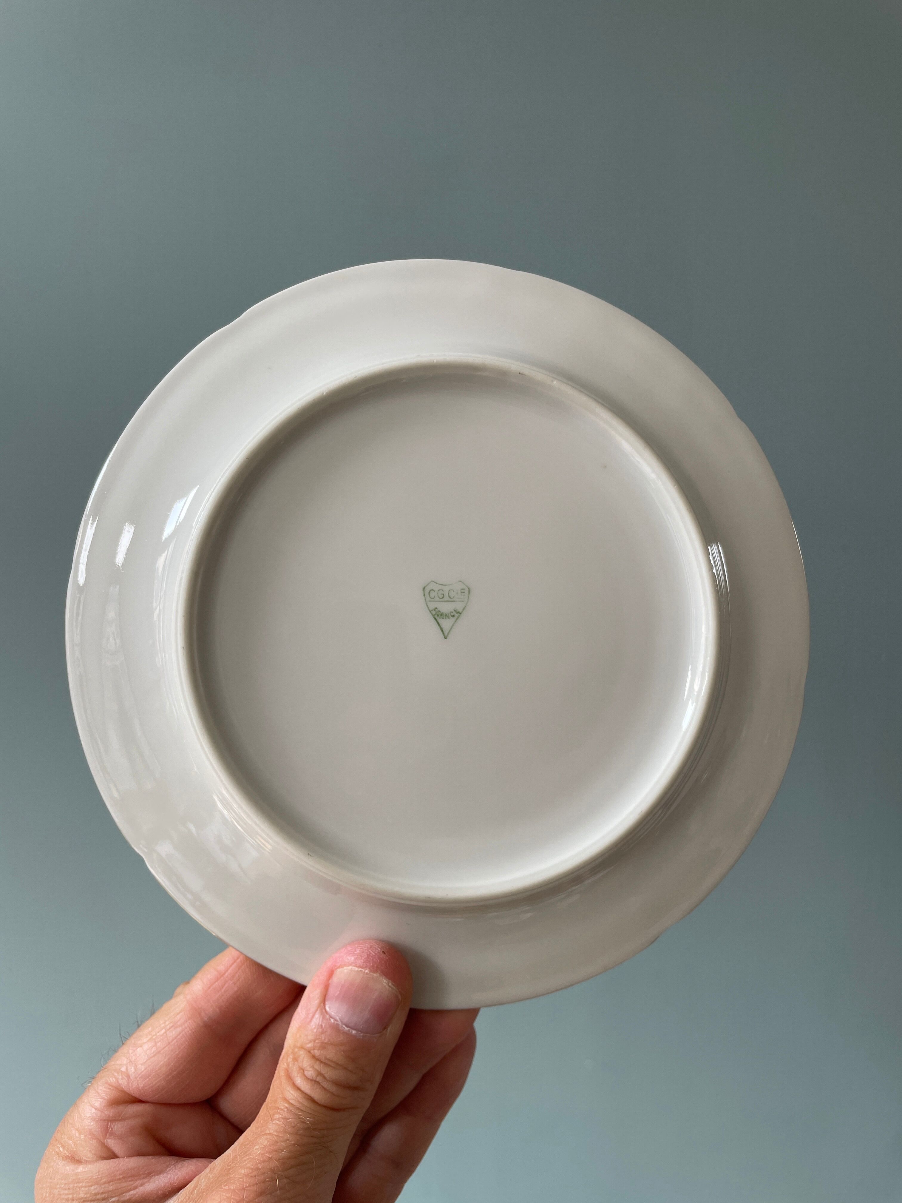Series of 11 antique dessert plates in Vierzon porcelain