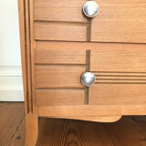 Art deco chest of drawers in light oak