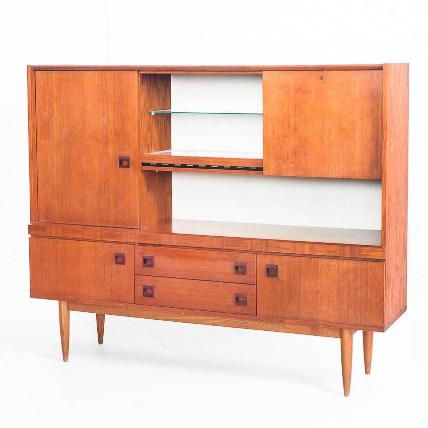 Scandinavian style vintage sideboard. Teak wood. France, 1960s.