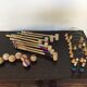 Jeu de croquet de table en bois vintage