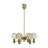 Hans-Agne Jakobsson scandinavian brass chandelier for Markaryd 1960