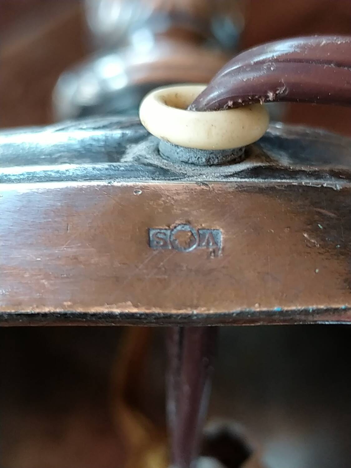 Pied de lampe Victorien en bronze argenté