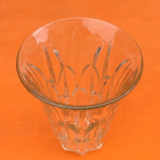 Vase de style art déco  verre moulé transparent / décor géométrique