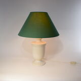 Ceramic table lamp, vintage, green lampshade