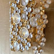 Lot de 2 appliques en laiton et cristal d'après Palwa