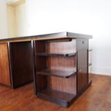 Bureau Art Déco double face en ébène de macassar et bois noirci