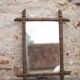 Wooden bamboo imitation mirror, antique mirror, hanging mirror, interior decor, mirror