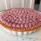 Vintage raspberry slurry pie dish 50s