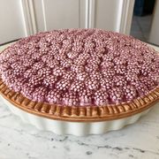 Vintage raspberry slurry pie dish 50s