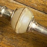 Brass and stone candlestick