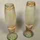 Pair of glass vases with iris enamelled decor