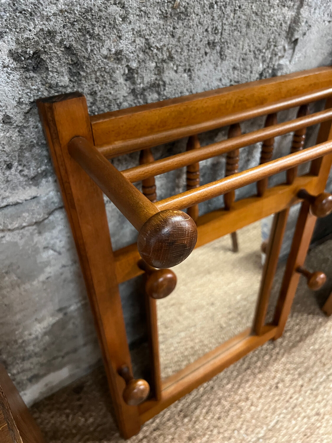 Wooden coat rack for the cloakroom