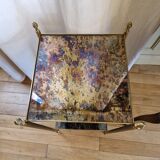 Side table or guéridon Maison Baguès bronze and glass