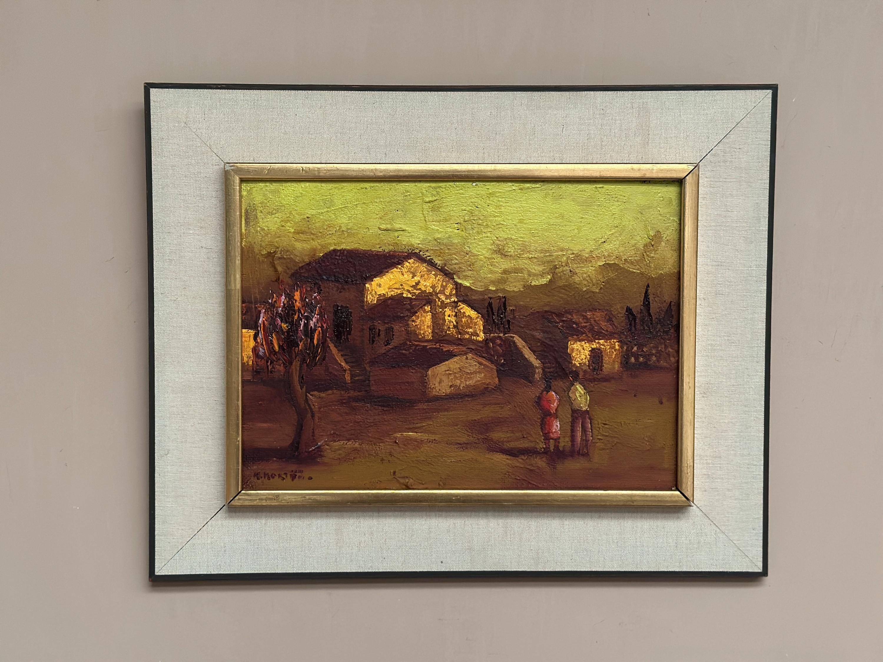 Original Swedish Oil on Panel – “Rural Landscape” – Signed –Vintage & Frame