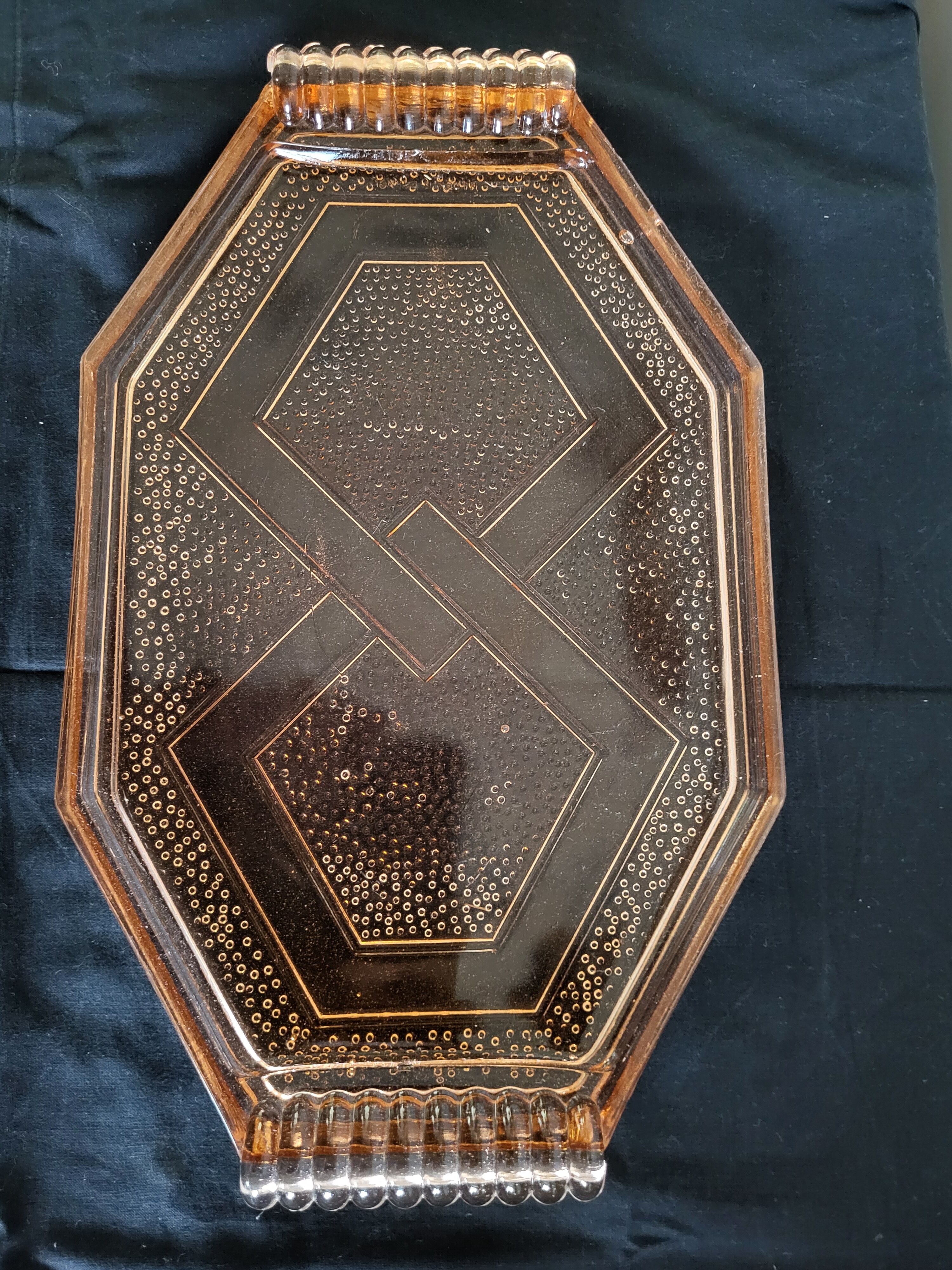 Art Deco Pink Glass Coffee Set