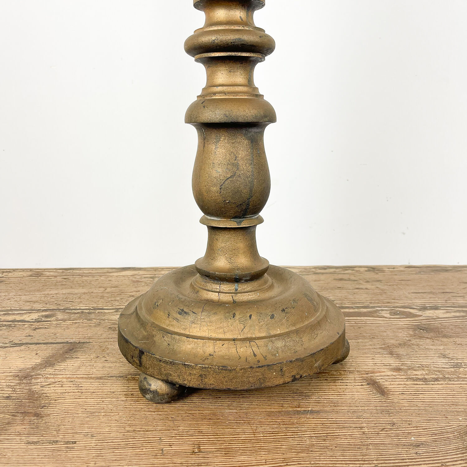 French antique wooden candle holder 19th century