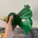 Vintage suspension lamp in marbled green opaline