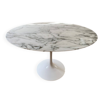 Table Tulip Eero Saarinen – Marbre blanc brillant – Knoll