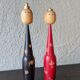 Imperial couple two kokeshis dolls circa 1970 Japan