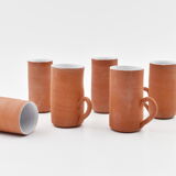 Series of six terracotta cups