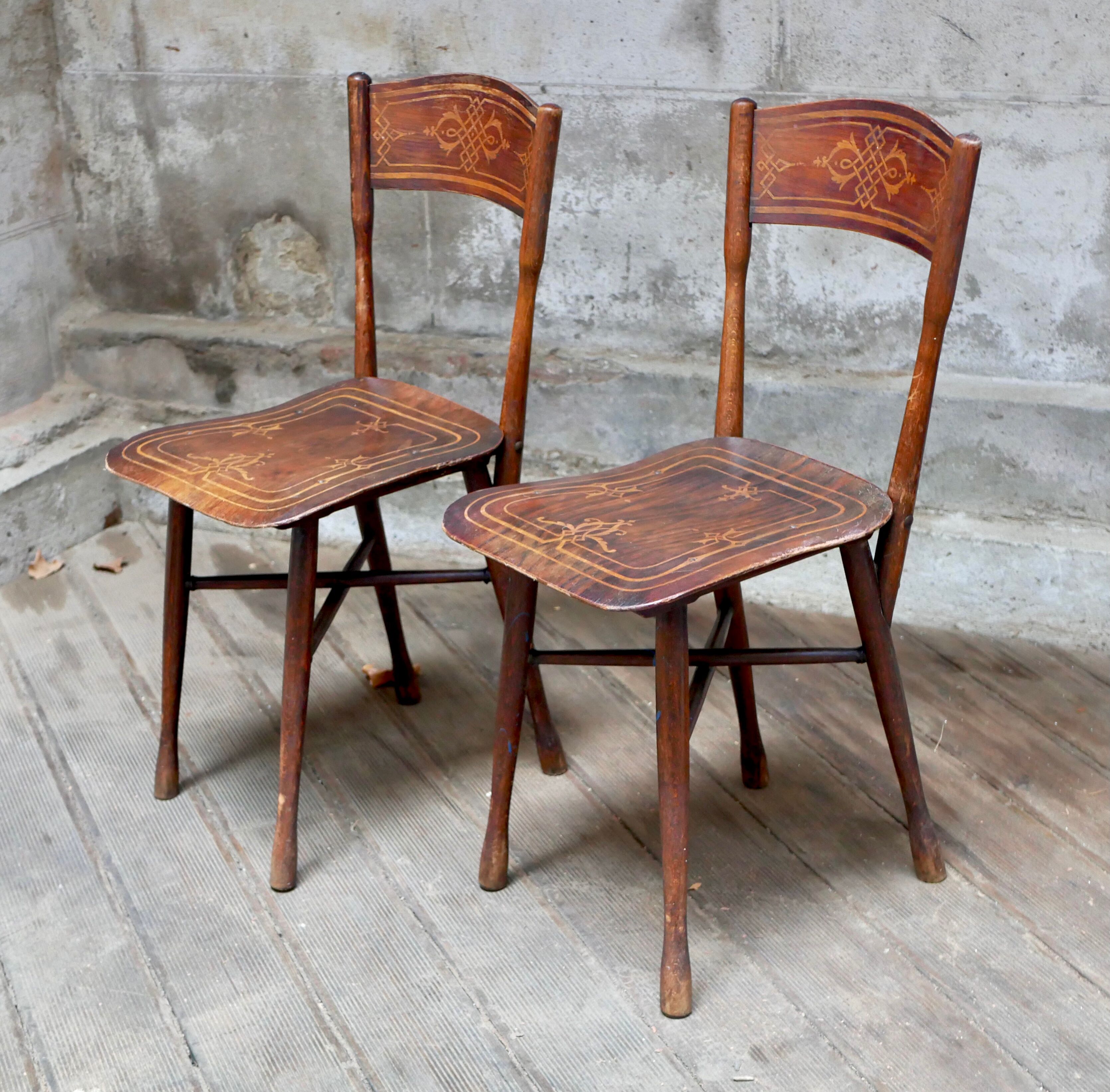 Pair of art nouveau chairs j&j kohn