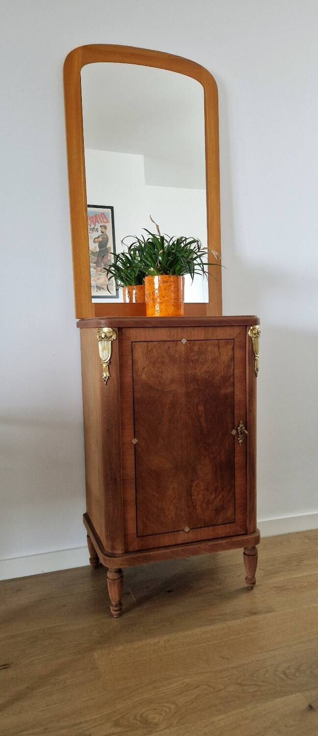 Scandinavian vintage wooden mirror