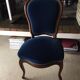 Blue wood/velvet chairs