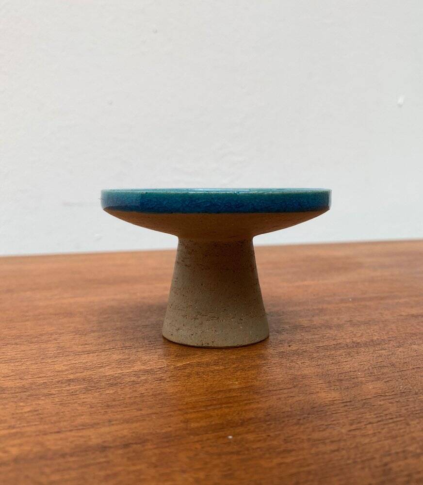 Danish ceramic candlestick from the mid-century by Herman A. Kähler for Hak, 1960s.