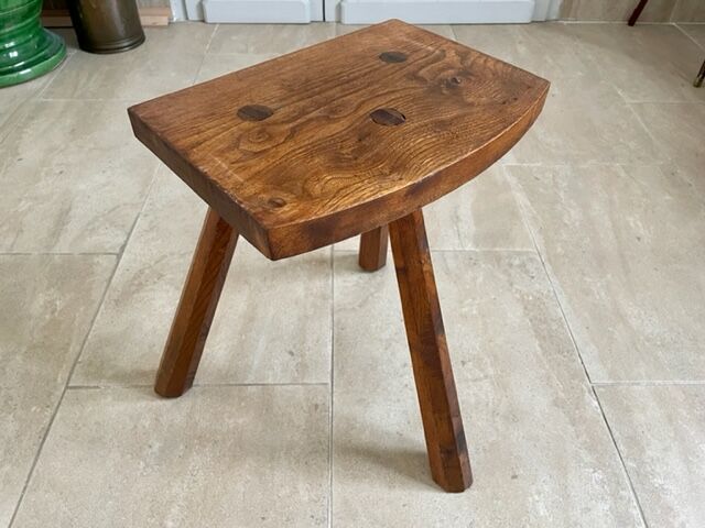 Tripod stool in solid oak 1950