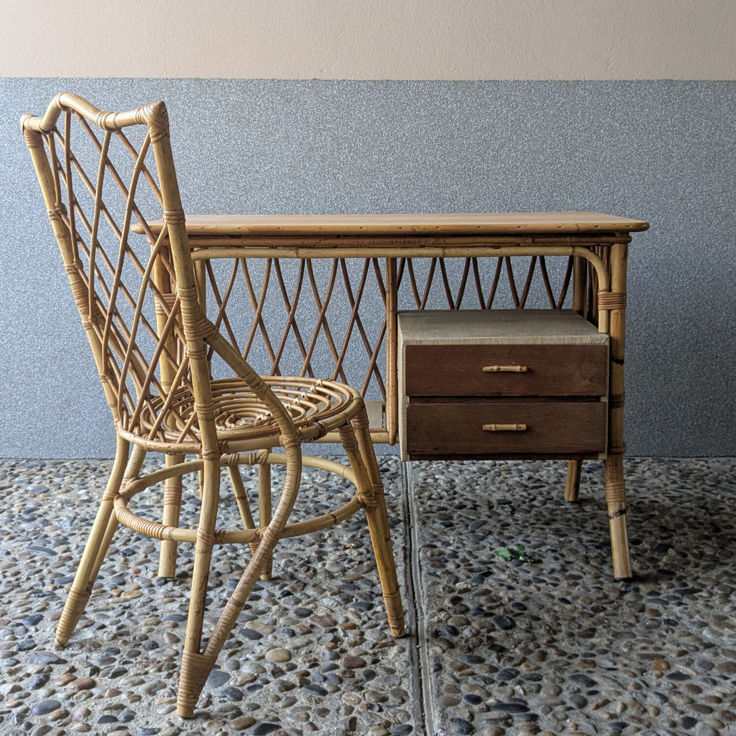 Rattan desk