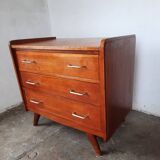 Commode chêne  pied compas, vintage reconstruction