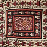 Vintage ethnic Margoum rectangular rug with patterns, 1970s.